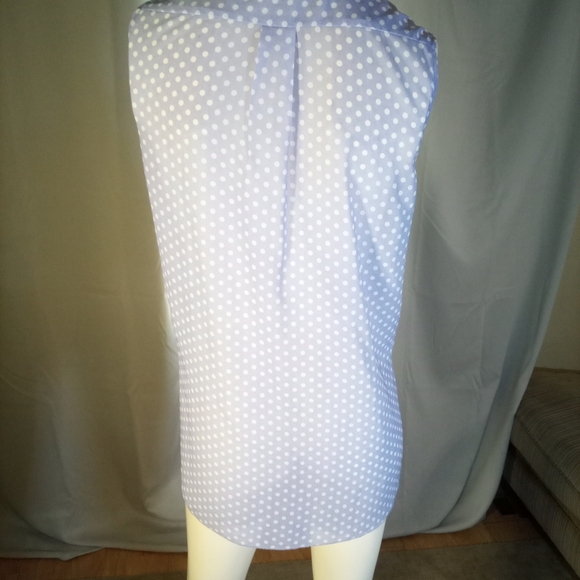 Suzy Shier Blue and White Relaxed Tiered Tank Top - Picture 3 of 3